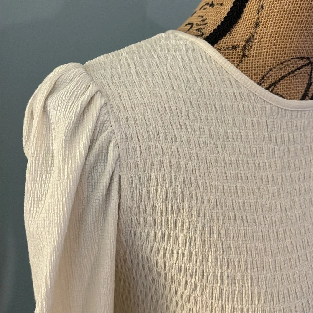 Anthropologie Smocked Puff Sleeve Top
